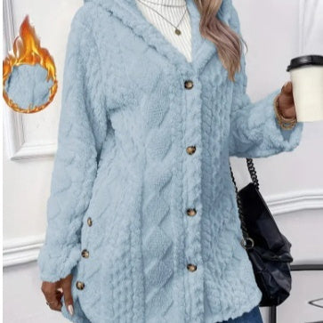 Stilla | Hætte cardigan med knapper