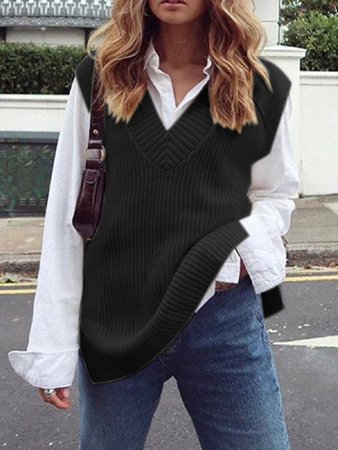 Stilla | V-hals ærmeløs sweater vest