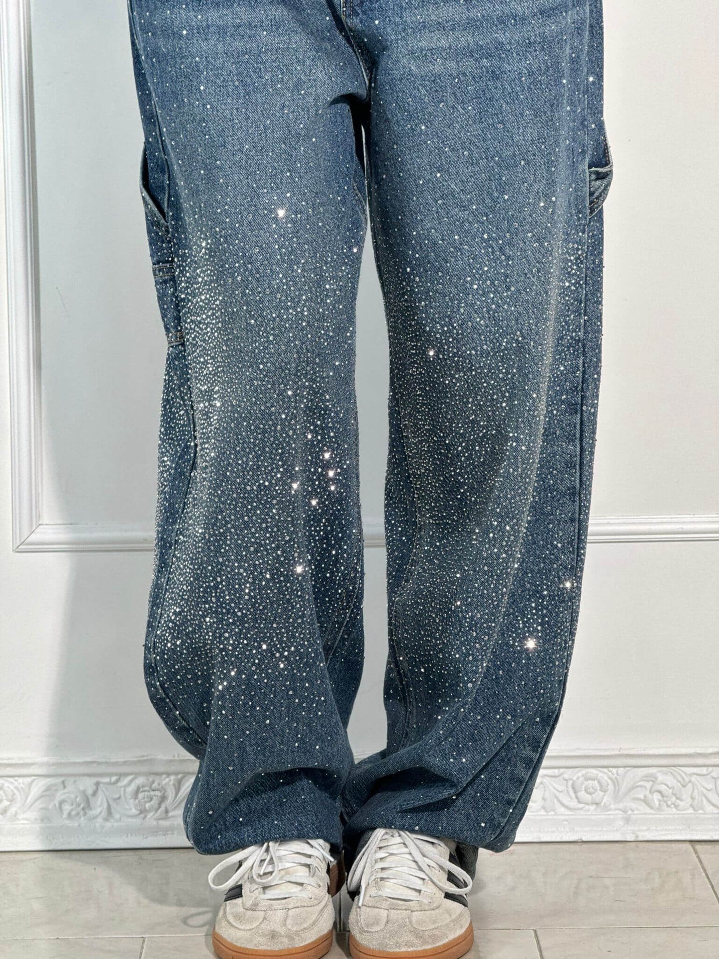 Stilla | Jeans Med Skinnende Detaljer Trendy Og Komfortable