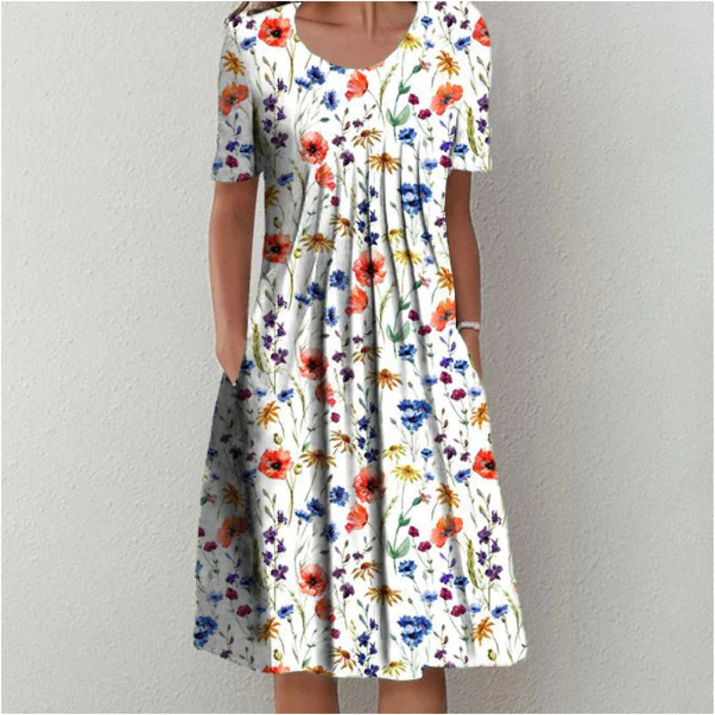 Stilla | Blomsterbroderet Elegant Kjole