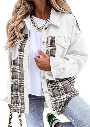 Stilla | Plaid Cotton Jacket Til Kvinder Boyfriend Overstørrelse Fit
