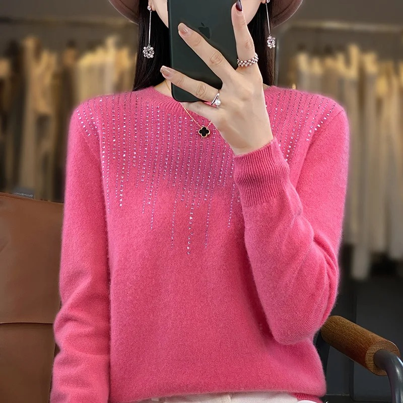 Stilla | Dame sweater i strik med glitrende detaljer