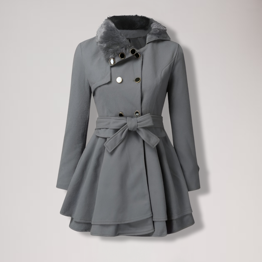 Stilla | Elegante Trenchcoat Med Vegansk Pels