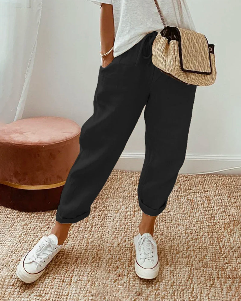 Stilla | Ant Sweat Luxe Linned Bukser