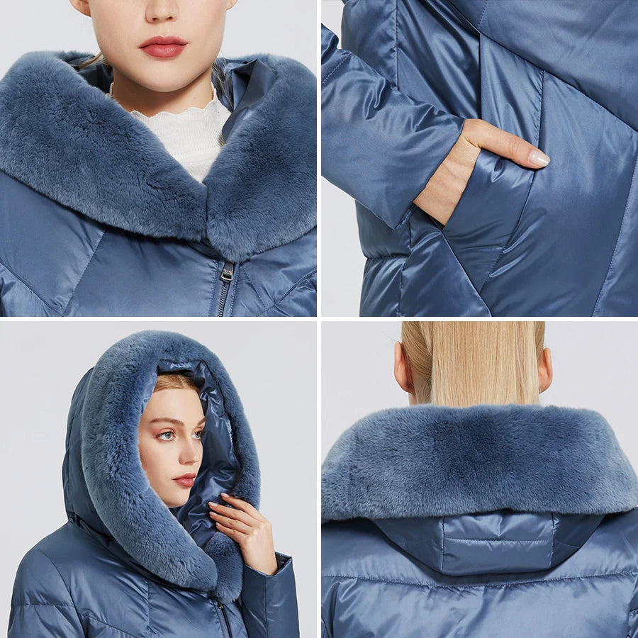 Stilla | Elegant og Trendy Kvalitetsfrakke Med Kuns pels Til Damer