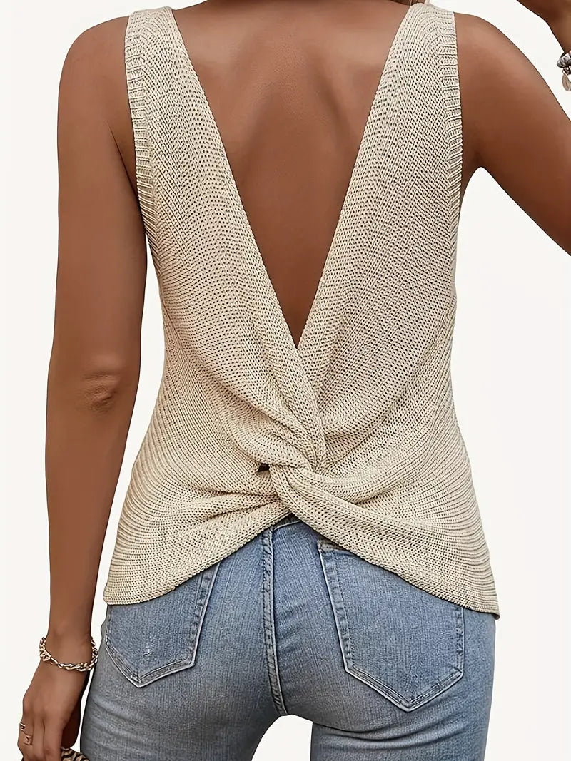 Stilla | Rygfri Twist V-hals Tank Top