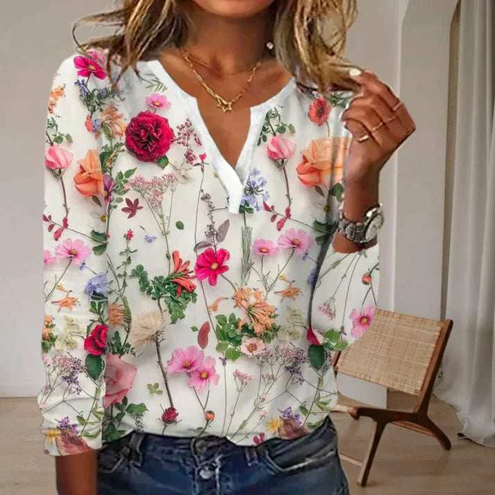 Stilla | Afslappet Bluse med Blomsterprint
