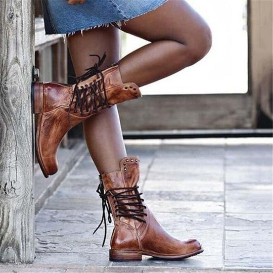 Stilla | Schnürstiefeletten Aus Leder