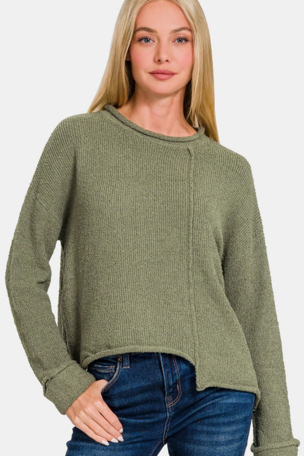 Stilla | Asymmetrisk Hem Drop Shoulder Sweater