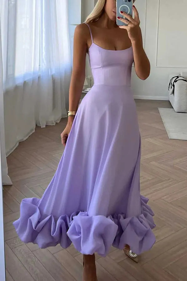 Stilla | Girl Flounce Bustier Banket Fest Midi Kjole