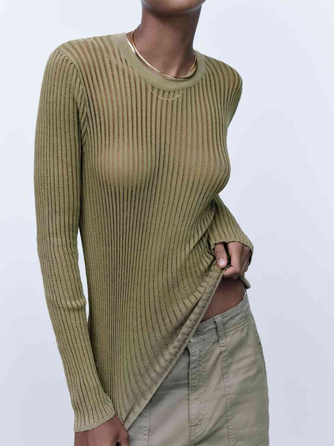 Stilla | Neck Ribbet Strik Tee