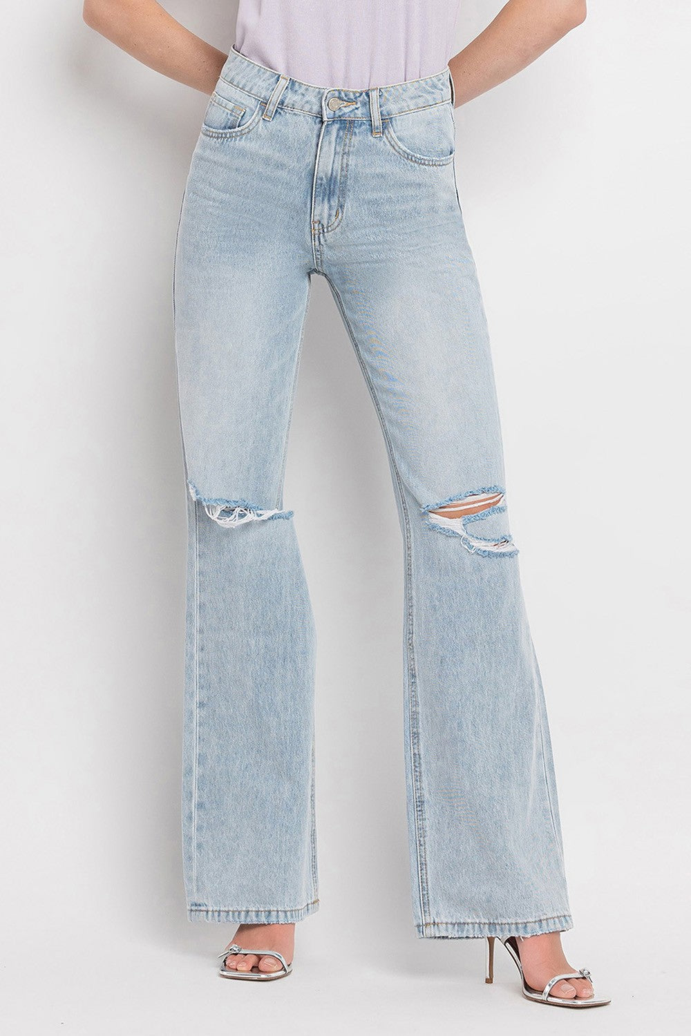 Stilla | by Flying Monkey 90'ernes Vintage Super Høj Talje Flare Jeans