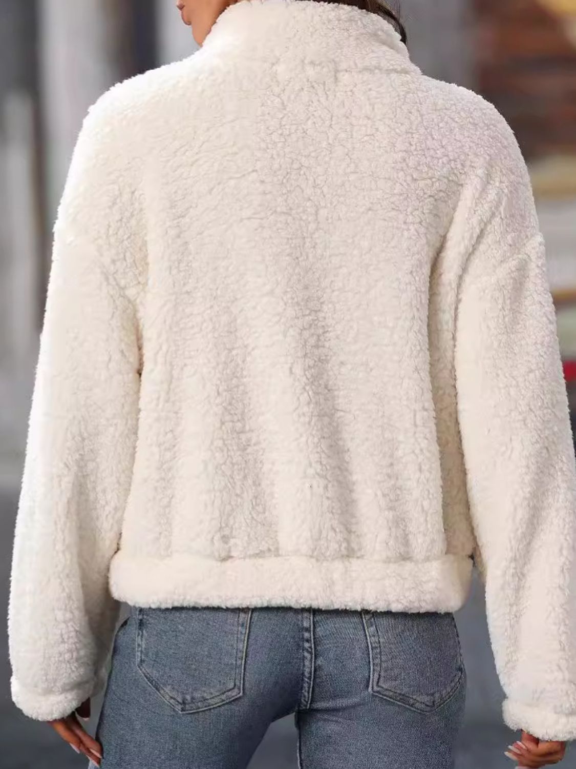 Stilla | Sweat Halv Lukket Hjerte Teddy Med Lange Ærmer