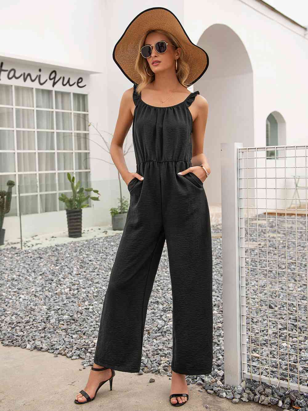 Stilla | Neck Ærmeløs Jumpsuit Med Lommer