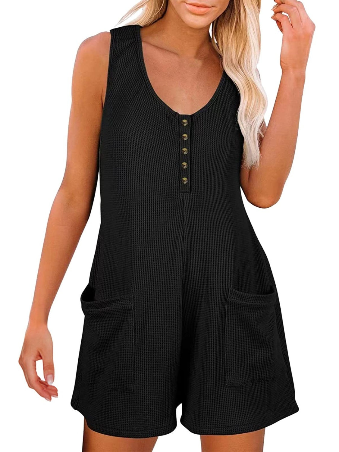 Stilla | Størrelse Lomme Scoop Hals Ærmeløs Jumpsuit