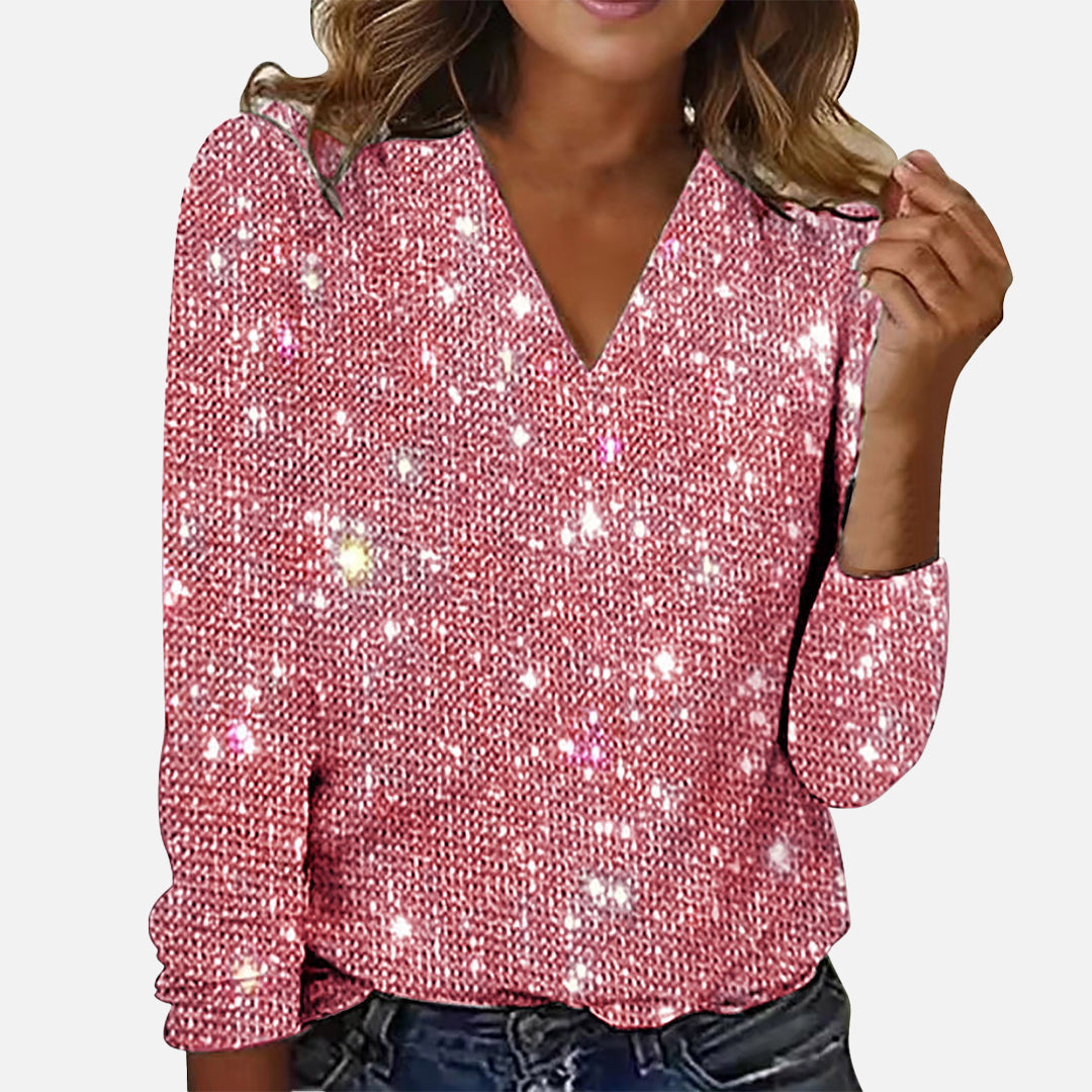 Stilla | Diamant Bluse Med V Hals