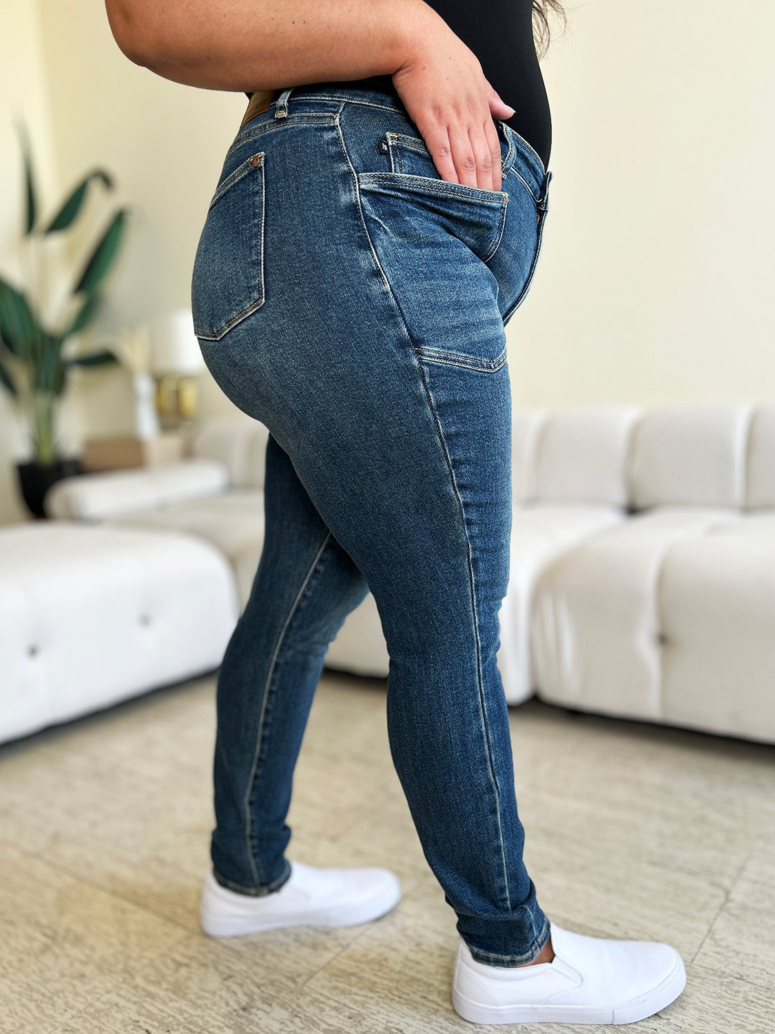 Stilla | Blå Fuld Størrelse Høj Talje Skinny Jeans