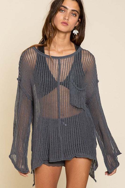 Stilla | Fit Gennemsigtig Båd Hals Sweater