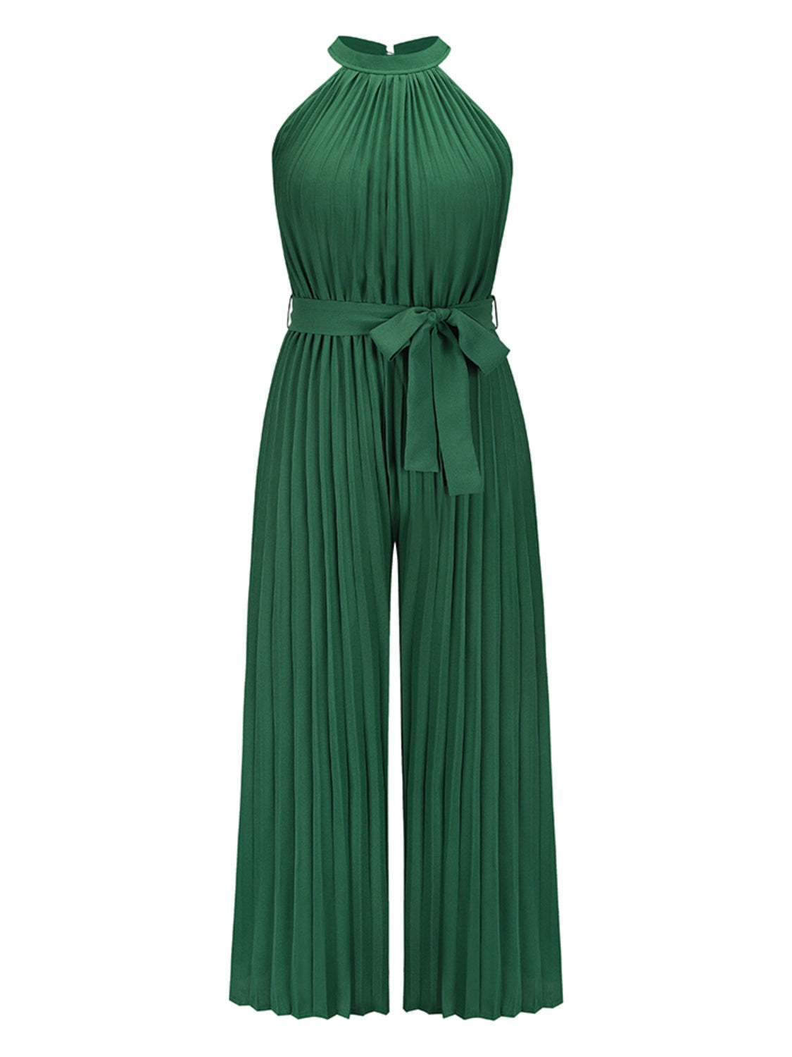 Stilla | Bundet Plisseret Ærmeløs Jumpsuit
