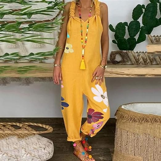 Stilla | Rygløs Jumpsuit med Blomsterprint