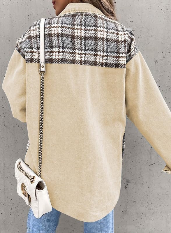 Stilla | Plaid Cotton Jacket Til Kvinder Boyfriend Overstørrelse Fit