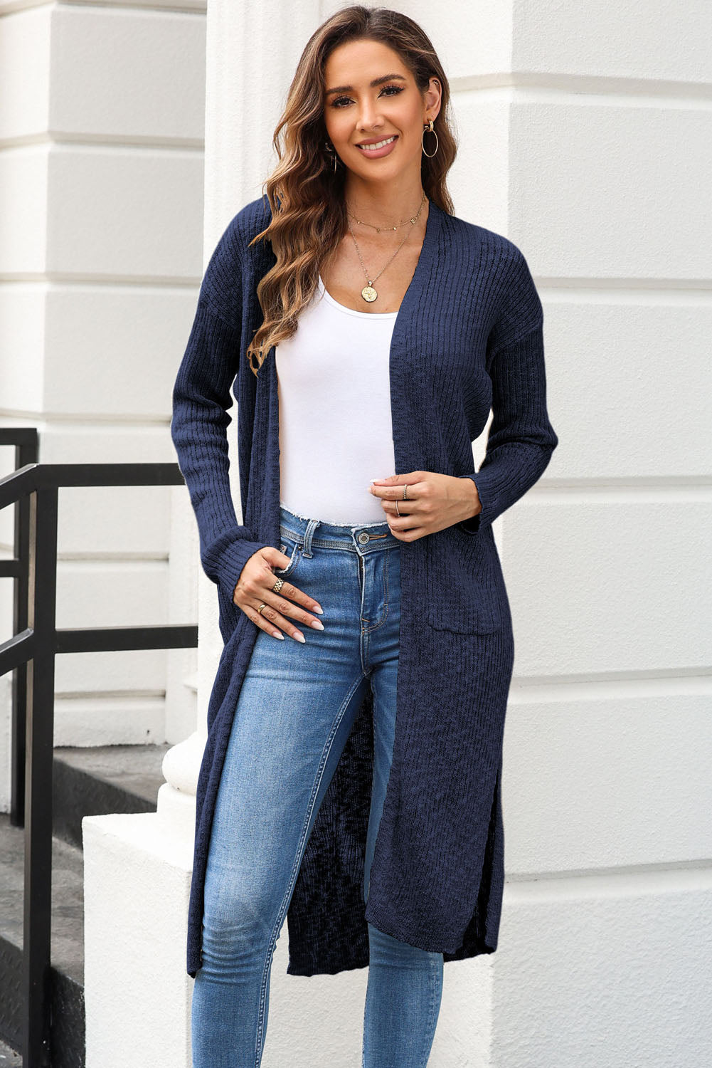 Stilla | Front Slit Cardigan med Lommer