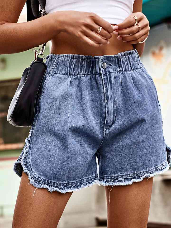 Stilla | Helt Elastisk Talje Denim Shorts