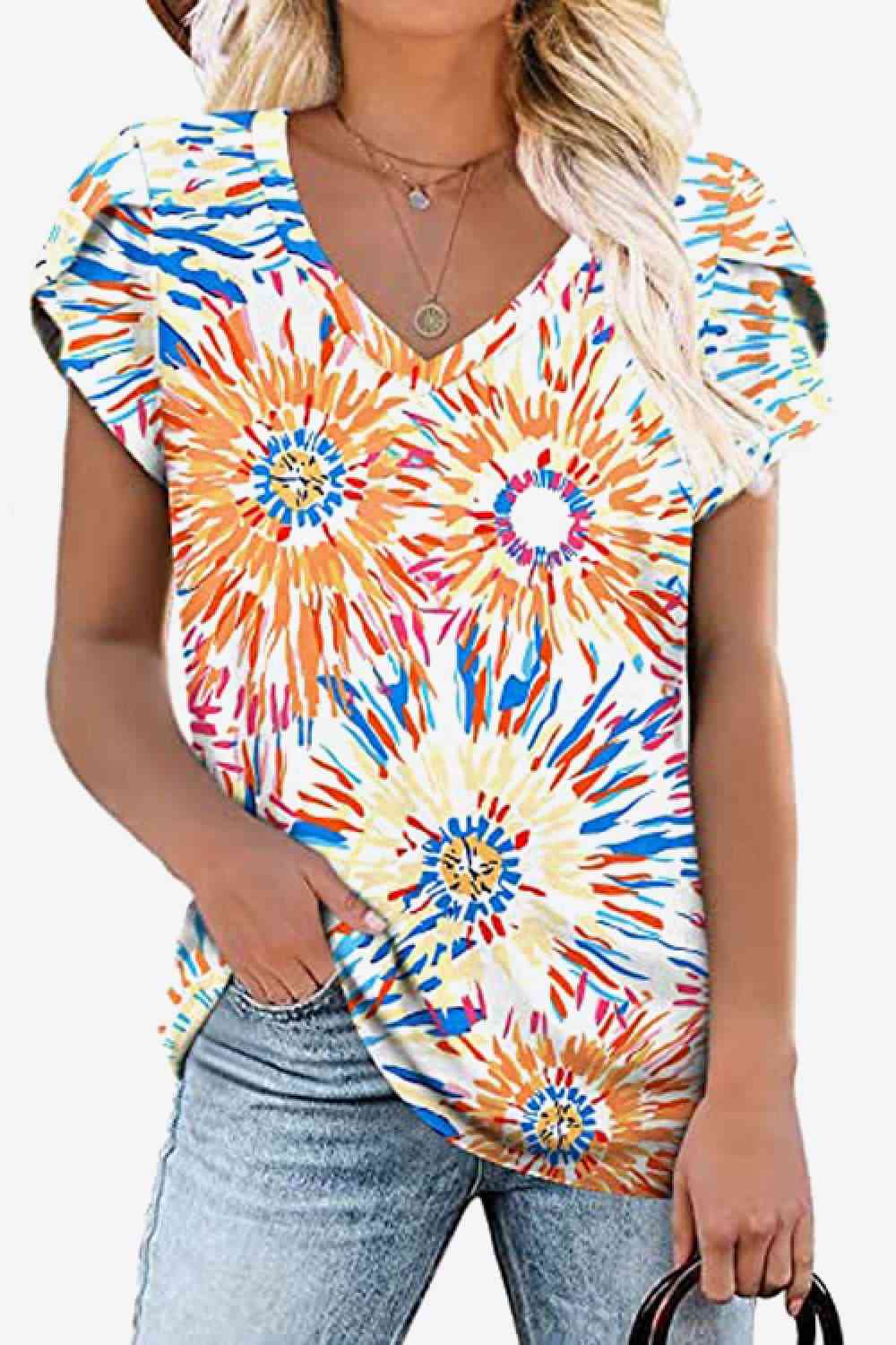 Stilla | Petal Sleeve V-hals Bluse