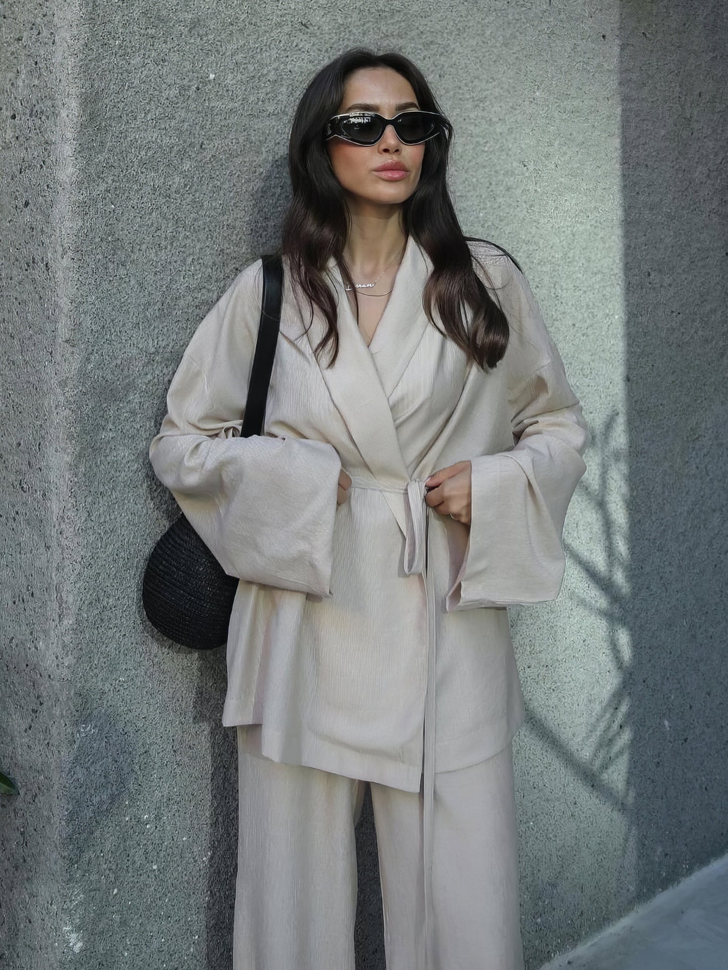 Stilla | Let Linned Kimono Sæt
