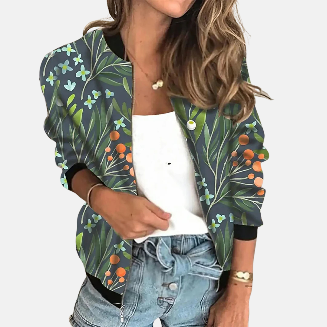 Stilla | Retro Print Kort Jakke