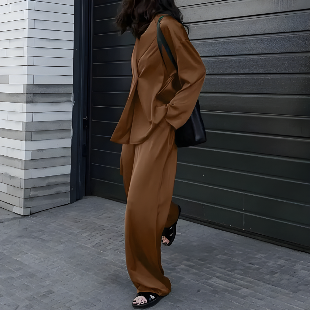 Stilla | Elegant Løst Skåret Bukser Med Oversize Blazer