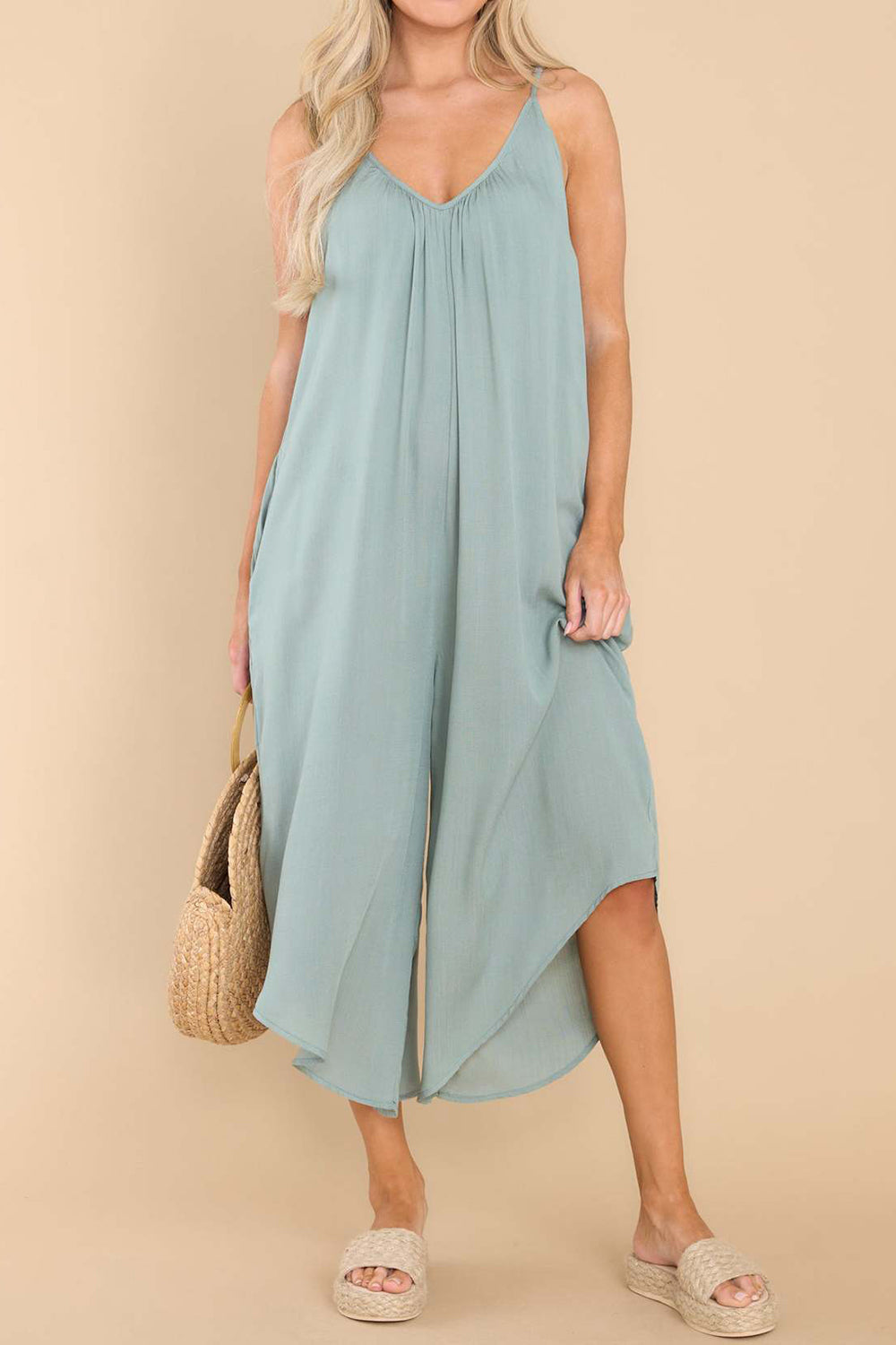 Stilla | Spaghetti Strop V-hals Jumpsuit