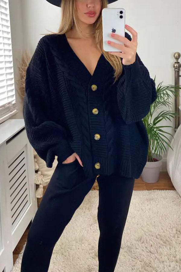 Stilla | Cozy Island Pocketed Cable Knit Afslappet Loungewear Sæt