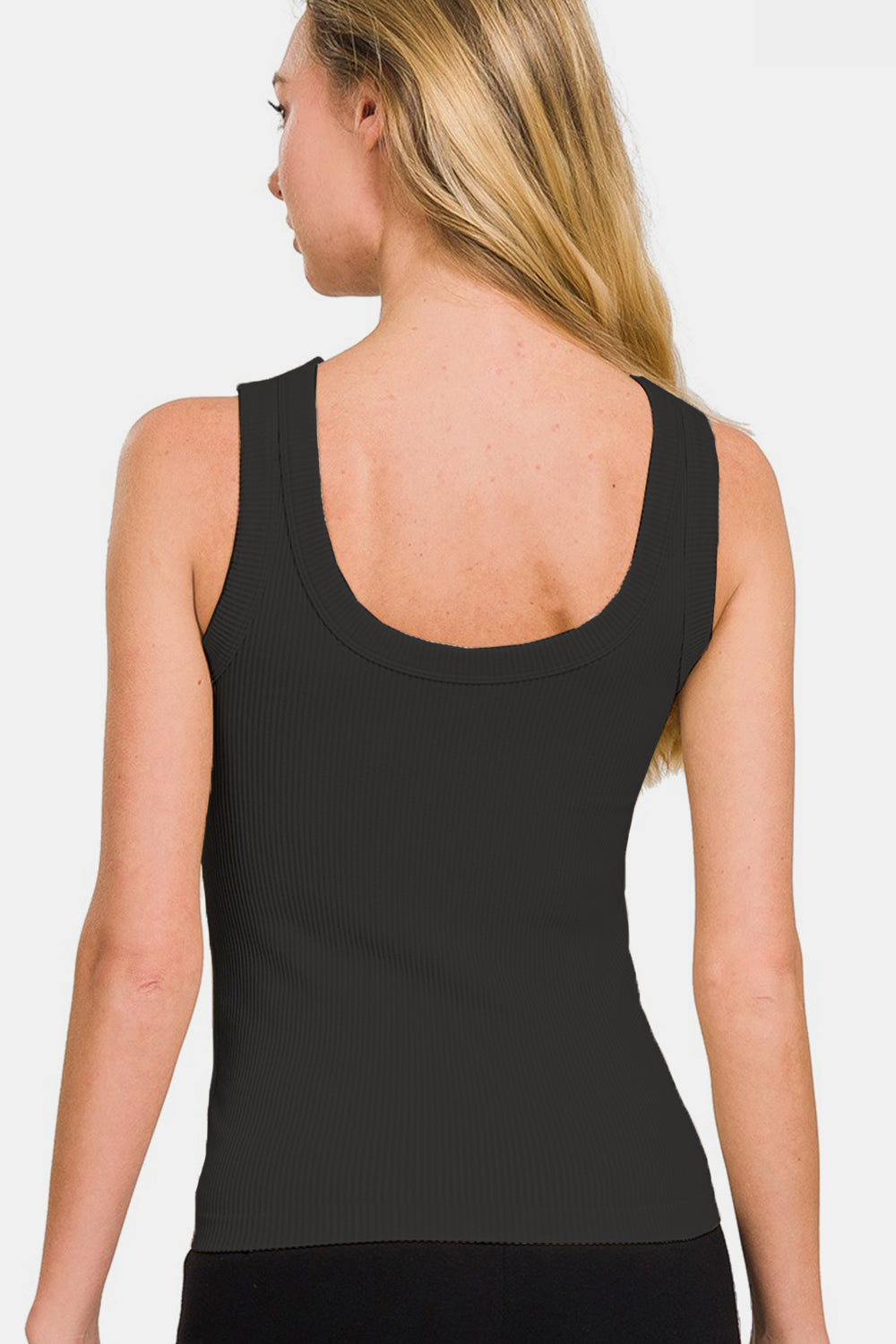 Stilla | 2 Way U-udskæring Vasket Ribbet Tank