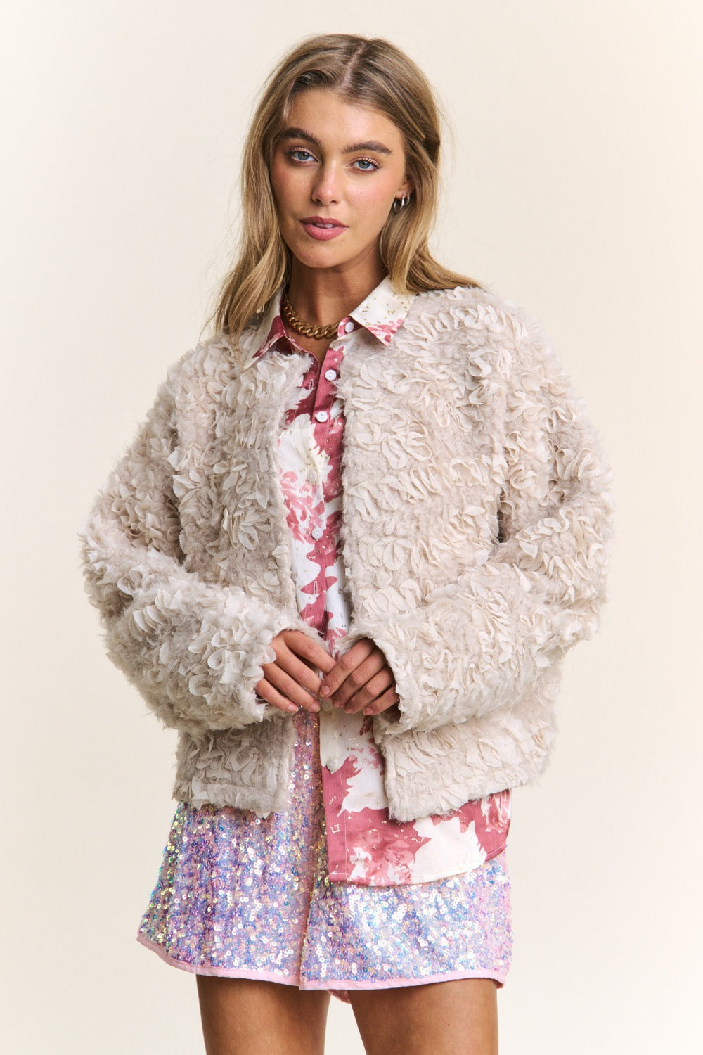 Stilla | Mixed Fabric Chic Jakke