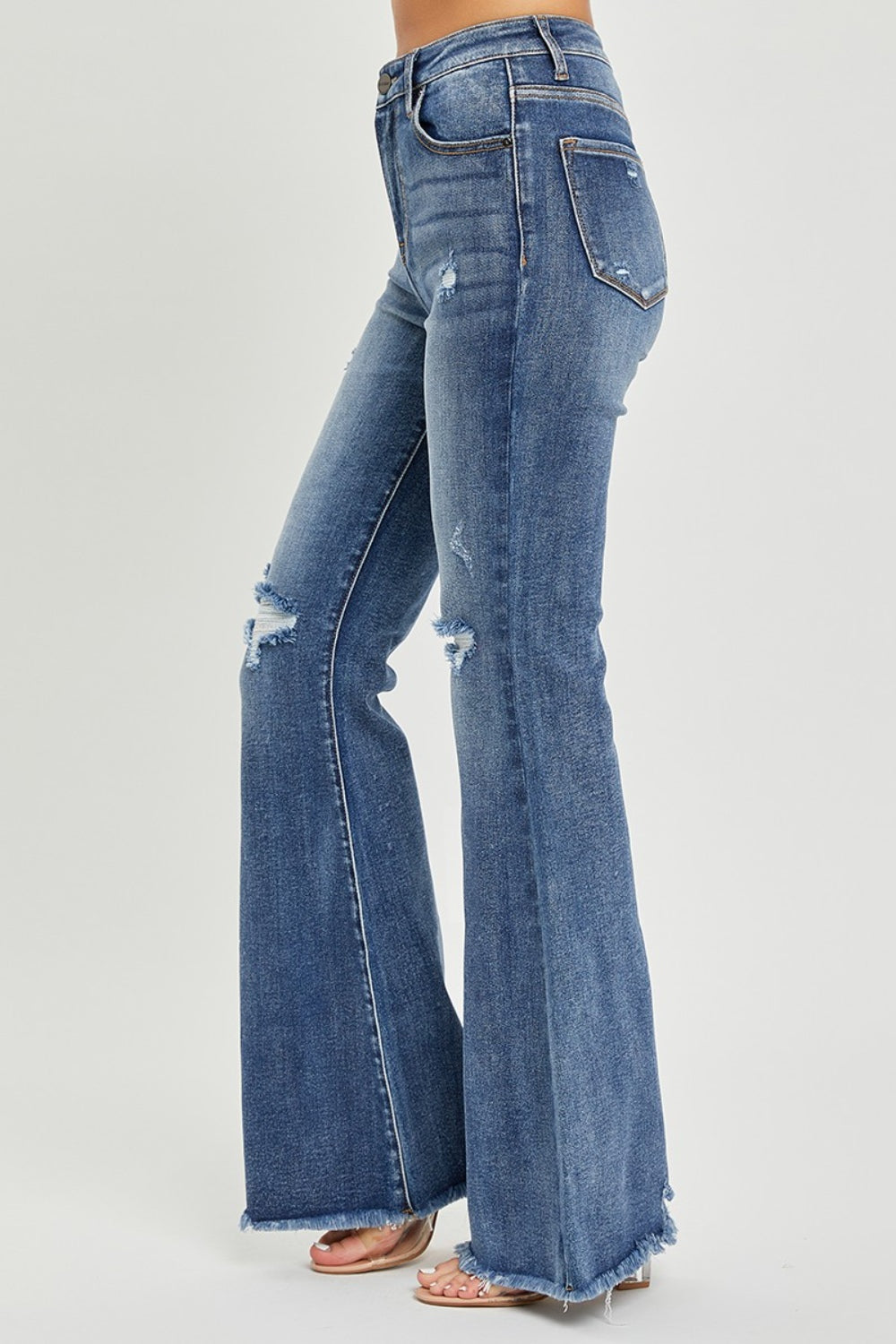 Stilla | Høj Talje Distressed Fare Jeans