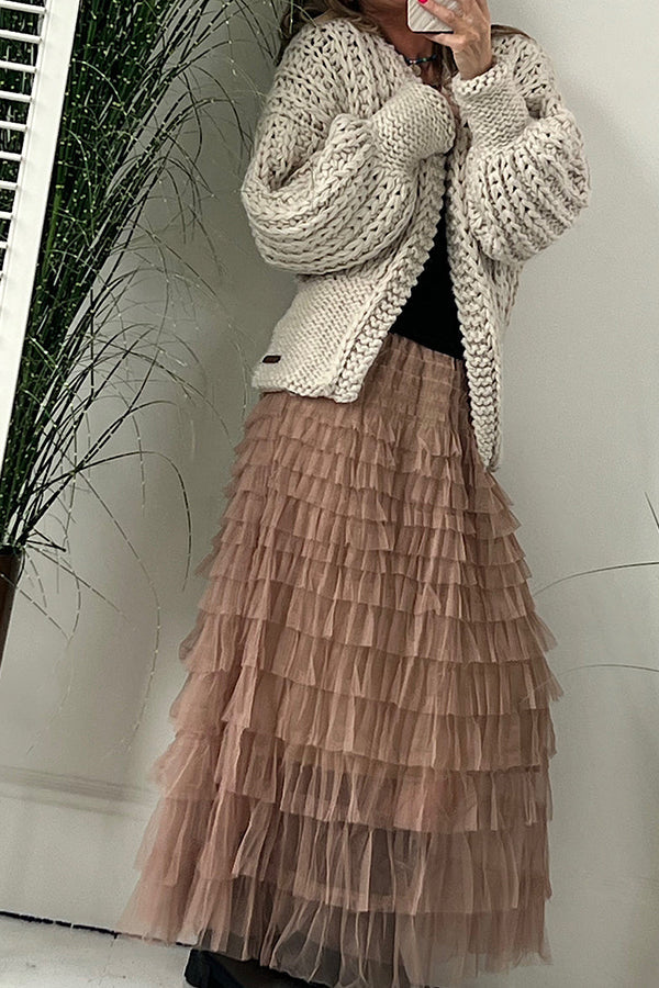 Stilla | Løst Skåret Cardigan Med Ballonærmer Fra Touch of Fall