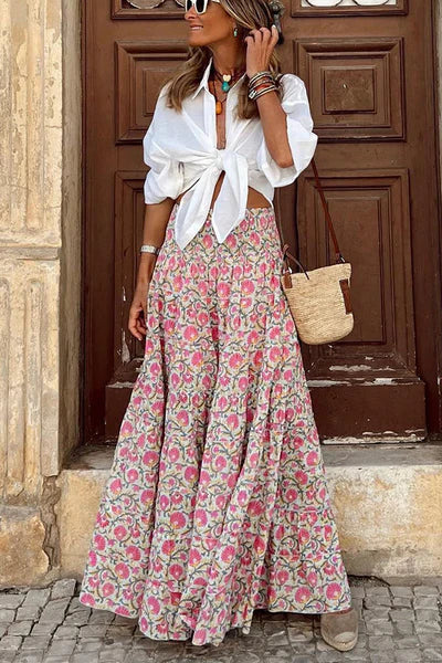 Stilla | Sommer Lange Nederdele Boho Print