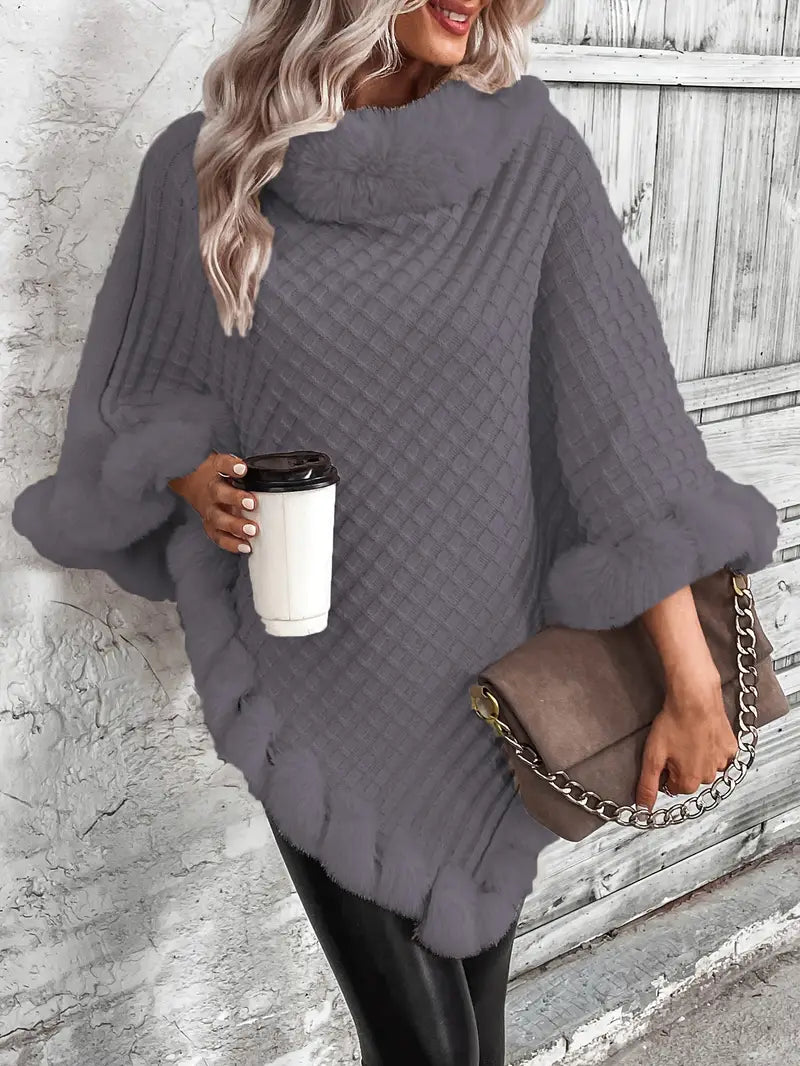 Stilla | Striktrøje Poncho-stil