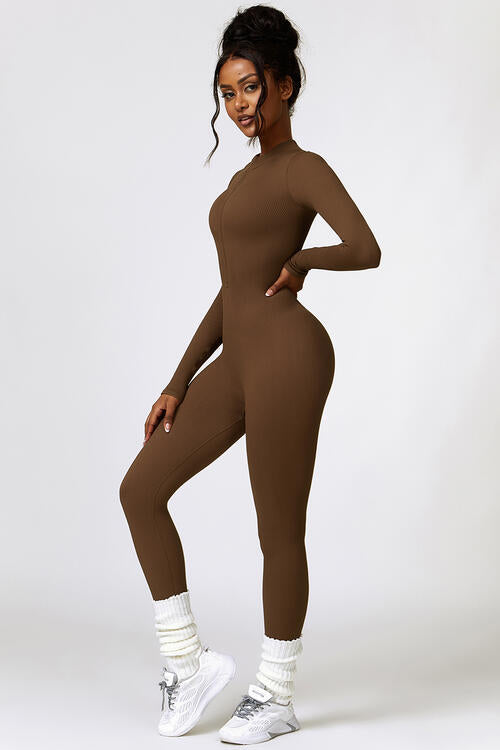 Stilla | Zip Langærmet Aktiv Jumpsuit