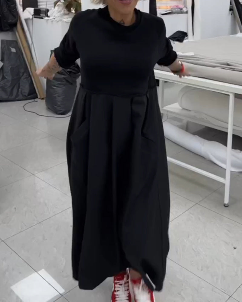 Stilla | Casual Poplin Kjole Med Brede Ærmer