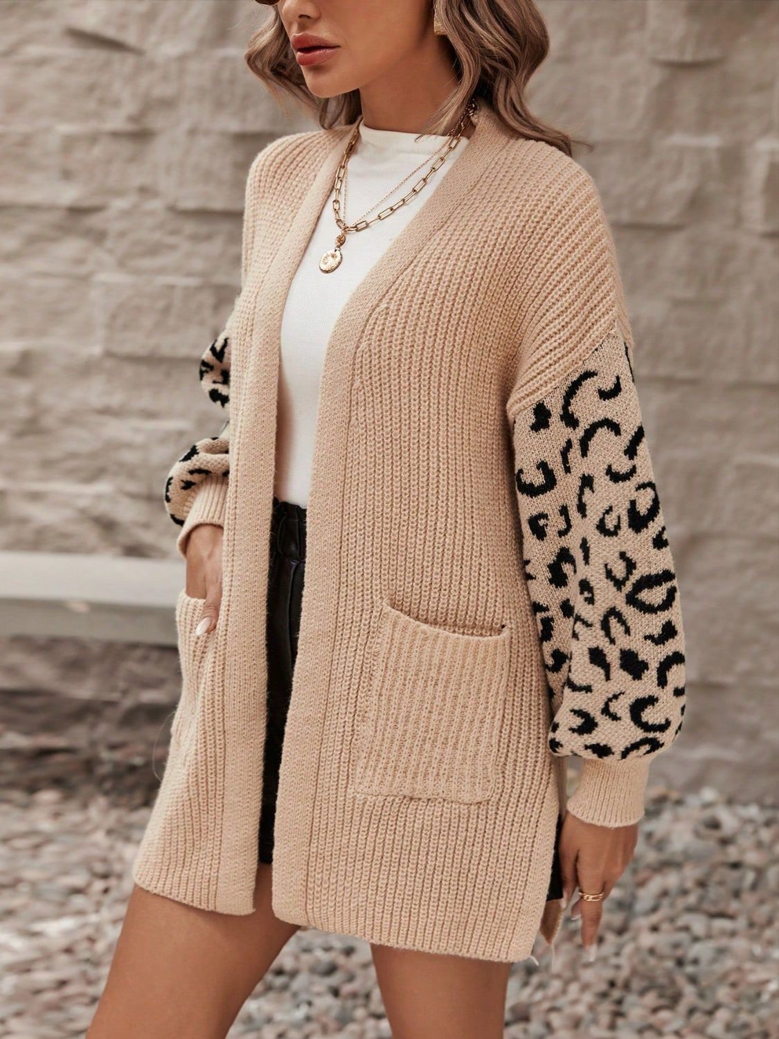 Stilla | Leopard Åben Front Cardigan