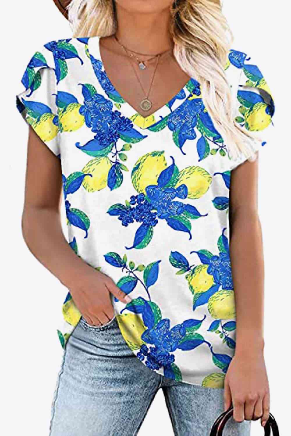 Stilla | Petal Sleeve V-hals Bluse