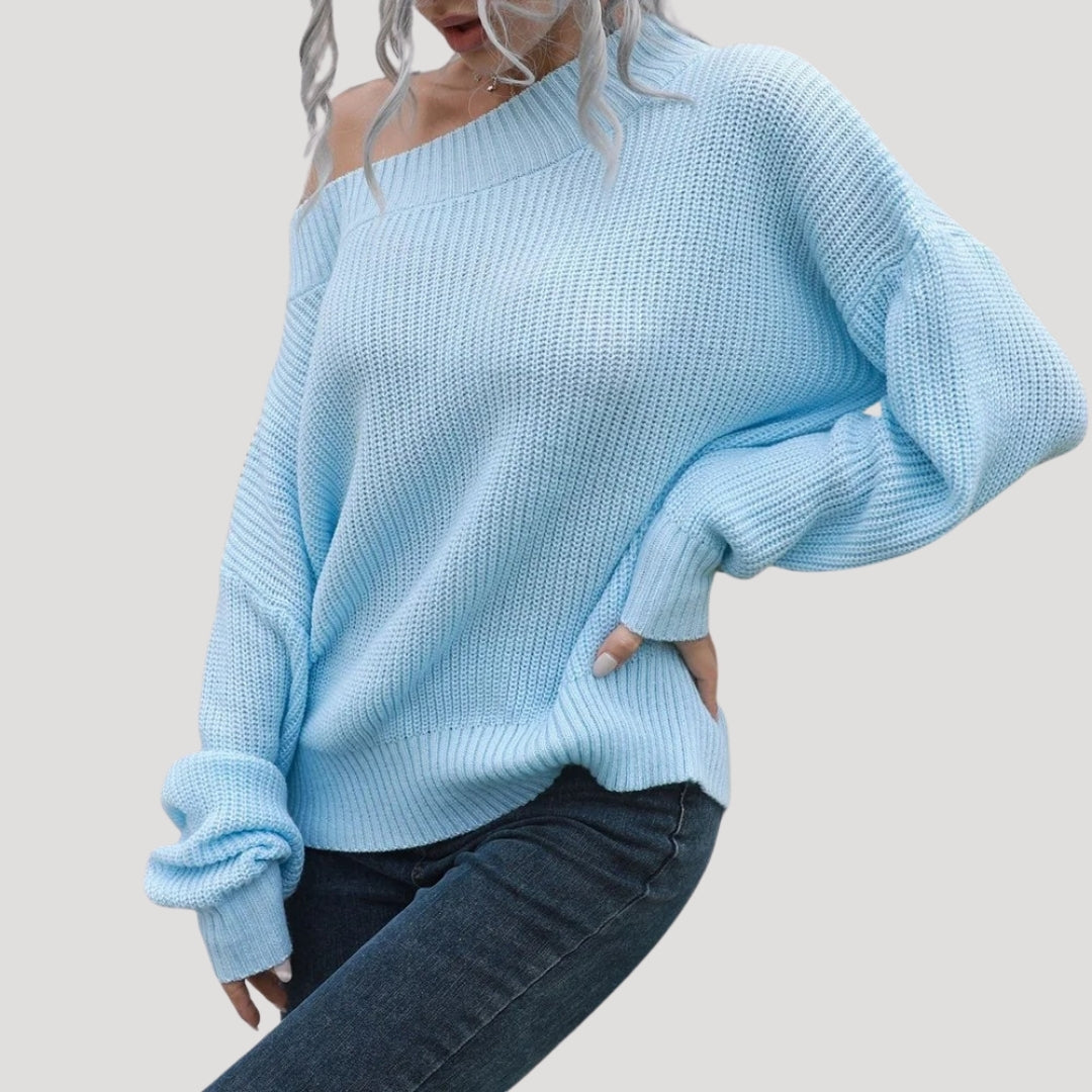 Stilla | Off Shoulder Overstørrelse Striktrøje