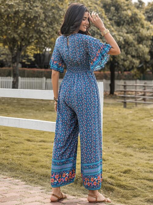 Stilla | Surplice Flatter Ærme Jumpsuit