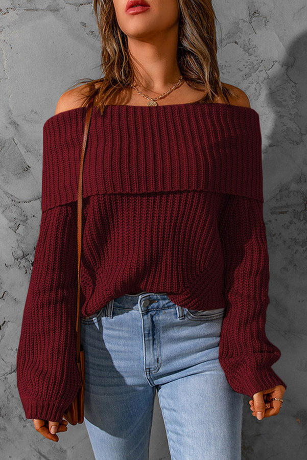 Stilla | Curl up and Get Cozy Off Shoulder Strik Trøje