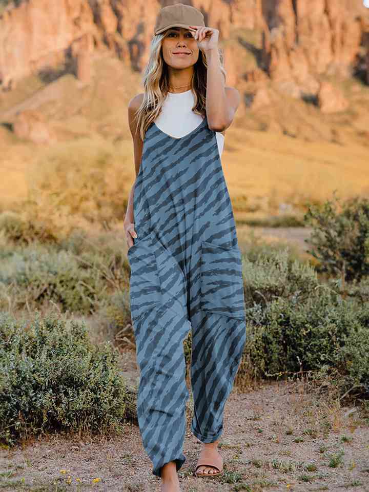 Stilla | Størrelse Printa V-hals ærmeløs Jumpsuit