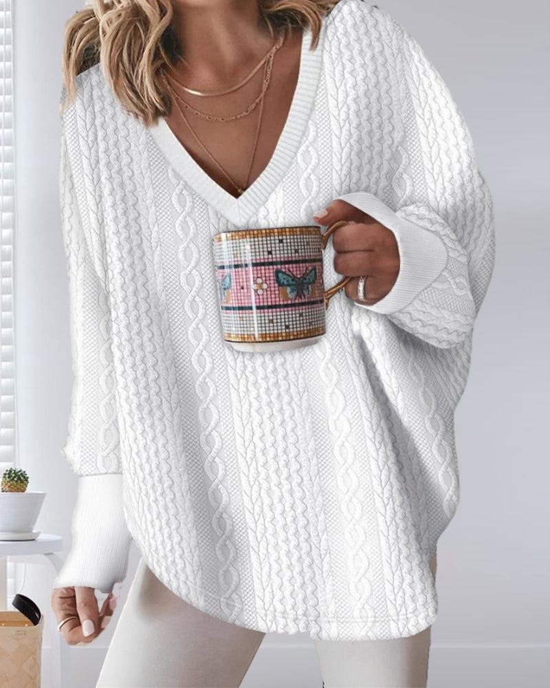 Stilla | Bred Skåret V-hals sweater