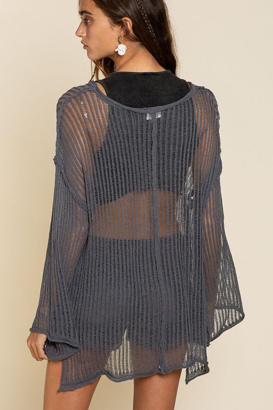 Stilla | Fit Gennemsigtig Båd Hals Sweater