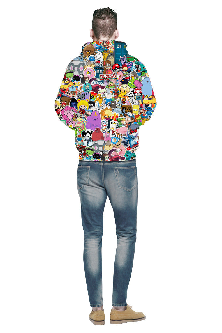 Damer farverige hættetrøjer med unikke tegneseriemotiver Stilla